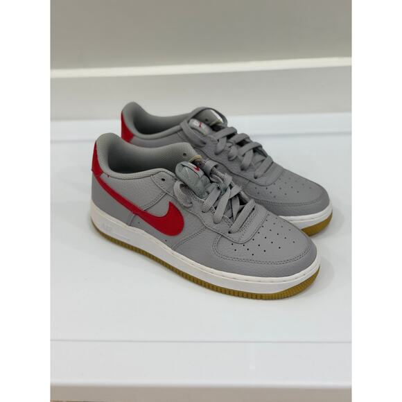 Nike Air Force 1-2 Gray Red Gum GS size 7Y kids youth af1 CI1759-002 - Picture 3 of 13
